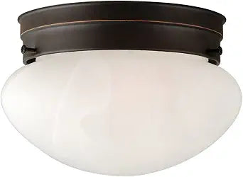 Design House Millbridge Dome 7-5/8 Inch Diameter Indoor Ceiling Light Fixture, for Bedroom, Hallway, Closet & Dining Room, Alabaster Glass, Oil Rubbed Bronze 514547