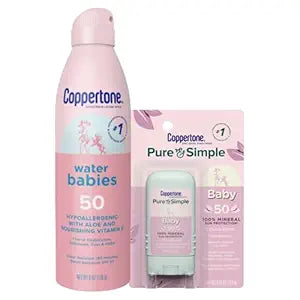 Coppertone Baby Sunscreen Set SPF 50, Variety Pack, 2 Items