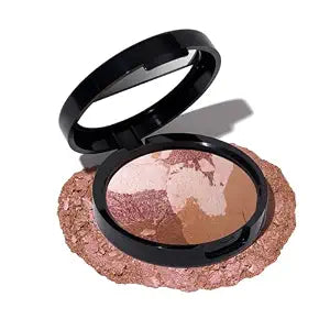 LAURA GELLER NEW YORK Baked Blush-n-Bronze Marbleized 2-in-1 Sculpting Bronzer Blush - Earthy Bronze - Contour Face with a Radiant Flush