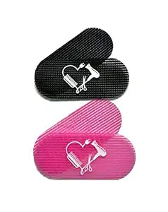 HAIR GRIPPERS ® 2 COLORS BUNDLE PACK 4 PCS for Men and Women - Salon and Barber, Hair Clips for Styling, Hair holder Grips (Pink/Black).