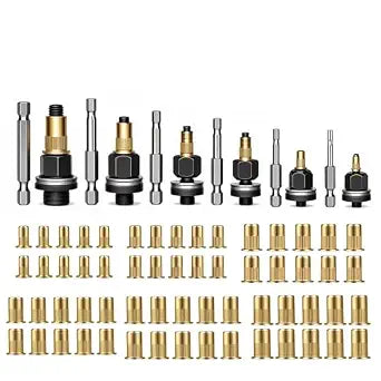 Carbon Steel Rivet Nut Tool Kit Mandrel Head Set M3-M10 Hardware Rivets Nut