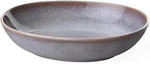 Villeroy & Boch Lave Beige Small Flat Stylish Stoneware Dinner Bowl for Side Dishes and Salads, Beige, 8.5 x 8.25 x 1.75 in