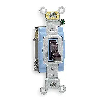 Leviton 20-Amp, 120/277-Volt, Toggle Single-Pole AC Quiet Switch, Commercial Grade, Grounding, CS120-2, Brown