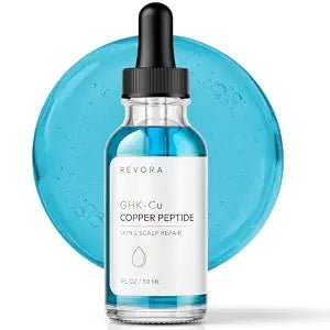 GHK-Cu Topical Copper Peptide Serum | Dual-Action Face & Scalp Care for Hydration & Youthful-Looking Skin | With Hyaluronic Acid, Niacinamide & Centella Asiatica | 1 fl oz / 30 mL