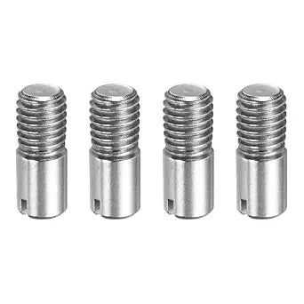 MECCANIXITY 4 Pcs M8 x 20mm Slotted Cylindrical Pins, 304 Stainless Steel Dowel External Thread Locating Parallel Pins Shelf Support Peg Pin for Furniture Installation, DIY Project