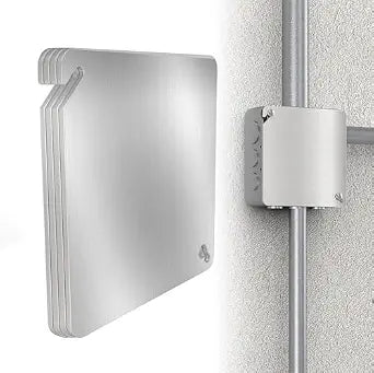4 Pcs 4x4 Square Electrical Box Cover Plate, Metal Junction Box Covers Plate for 4 inch Electrical Box, Blank Electric Outlet Box Cover Prevents Accidental Electrocution