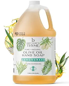 Brittanie’s Pure Organic Castile Liquid Soap, Lemongrass, 1 Gallon