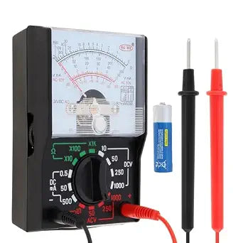 Analog Multimeter, AC/DC Volt 1000V Voltmeter Amp Volt Ohm Voltage Tester Meter with Test Leads and Battery Included