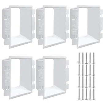 YEXEXINM 5 PCS BE2 Electrical Outlet Box Extenders with 20PCS Screws, 2-Gang & 1-Gang, Non-Water Resistant, White, Nylon