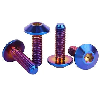 4PCS Titanium Bolt M5 M6 12/15/20mm Torx Head Screw for Bicycle Motorcycle (Burnt Blue, M6x20mm)