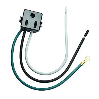 15A/125V Panel Mount AC Outlet, NEMA 5-15R, Black