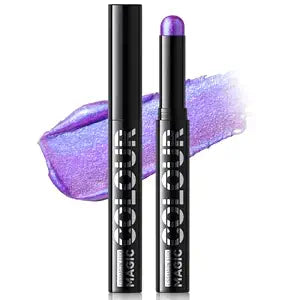 HOSAILY Duochrome Purple Blue Glitter Eyeshadow Stick, Holographic Color Shift Shimmer Chameleon Eye Shadow Brightener Pencil, Silky Smooth Iridescent Sparkle Inner Corner Eye Highlighter Fairy Makeup