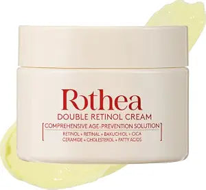 Rothea Double Retinol Cream, Anti-Aging with Retinol + Retinal + Bakuchiol, Face Moisturizer, Neck Cream with Cica, Ceramides, Cholesterol, Fatty Acids, Korean Skin Care, 1.7 oz