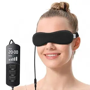 Aroma Season Heated Eye Mask for Dry Eyes, Warm Eye Compress with Flaxseed Graphene FIR for MGD, Dry Eye Syndrome, Chalazion Blepharitis Treatment, Steam Moist Heat Therapy to Unclog Glands (Black)