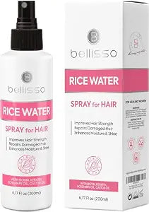 Rice Water Spray for Hair - With Rosemary, Biotin and Castor Oil - Tonic for Women and Men with Thinning Hair - Fermented Thickening Treatment to Fight Hair Fall - Daily Strengthening Leave In Formula