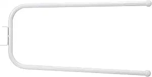 Novabright Door Hinge Towel Bar Rack Behind Storage Door Double Bar Towel White Alloy Steel Rack Holder Hinge Mounted for Family Compact Spaces Small Bathrooms Bedroom
