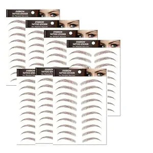 7Sheets/77Pairs 4D Hair-Like Eyebrow Tattoo Stickers Waterproof Natural Fake Eyebrow Stickers,Long Lasting Eyebrow Grooming Shaping Perfect for Women and Girls (Brown-09)