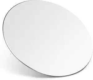 HONKID Metal Aluminum Mouse Pad Thin Hard Mousepad 7.87 * 7.87 Round Silver