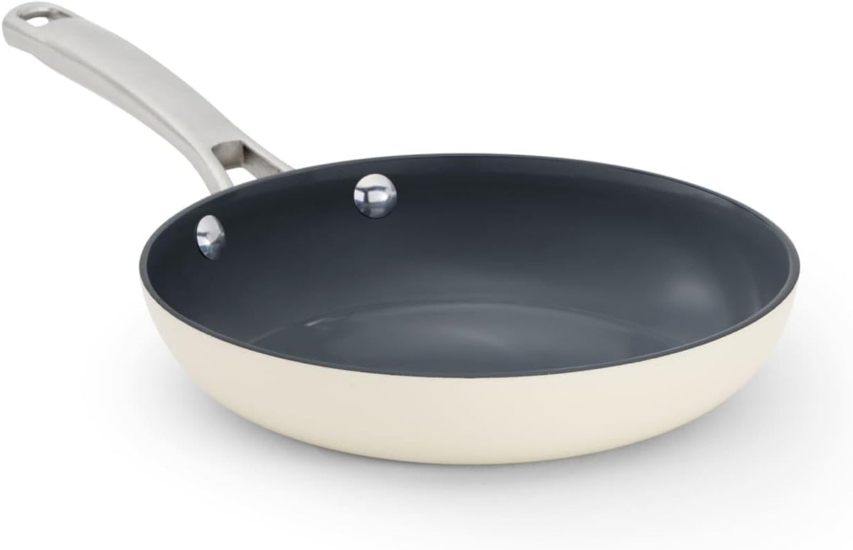 Calphalon Ceramic Nonstick 8 inch Frying Pan, Easy Cleanup Ceramic Pan for Searing, Sauteing, PFAS-Free Cookware, Dishwasher Safe, Metal Utensil Safe, Oven Safe, Flour