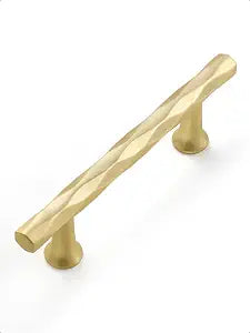 Cabinet Pulls Brushed Gold 3" Hole Center 10 Pack Hammered