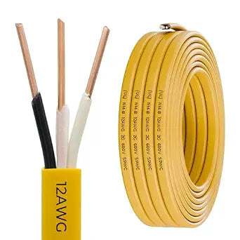 FIRMERST Solid Copper NM-B Cable 12/2 with Ground Electrical Wire 25 ft