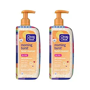 Clean & Clear Morning Burst Oil-Free Facial Cleanser, Brightening Vitamin C & Ginseng, Daily Face Wash, Hypoallergenic, Special Care with Pride Packaging, Value Two Pack, 8 Fl. Oz