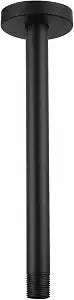Voolan Shower Arm with Flange, Ceiling Mounted Fixed Shower Pipe, Bathroom Straight Rain Shower Replacement Arm, Universal Connection 1/2 NPT (12 Inch, Matte Black)