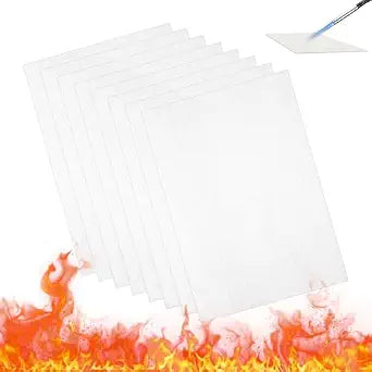High Temperature Gasket Paper Ceramic Fiber Fireproof Insulation Sheet 8Pcs