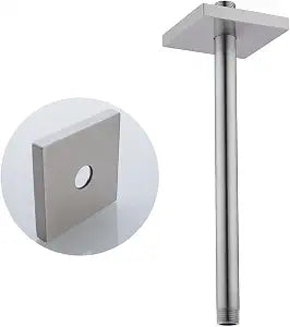 Wall Mounted Stainless Steel Shower Head Extension Arm Bathroom Accessories 12 Inch Brushed Nickel,SW-91038-12BN-SQ.