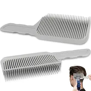 Fade Combs - 2PCS Barber Gradient Positioning Combs, Flat/Curved Push Edge for Blending Fades, Hair Cutting Guide Tools for Home & Salon Use