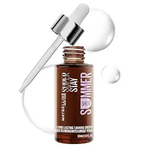 Maybelline Super Stay Summer Shot Face Tanning Drops, Customizable Self Tan for 96 Hours, with 2% Hyaluronic Acid For Face and Neck, Buildable, Streak-Free, Universal Shade, Summer Tan, 1 Count