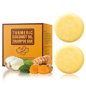 Ginger Hair Regrowth Shampoo Bar Turmeric Soap for Growth Natural Ginger Solid Bars for Thinning Strengthen Curly Oily Hair Anti Hair Loss Travel Deep Cleansing Women Men 4.23OZ/120g
