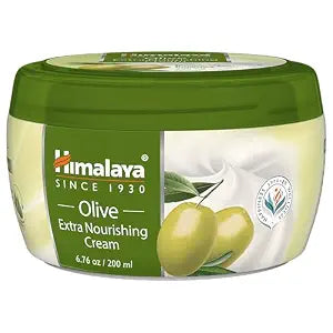 Himalaya Olive Extra Nourishing Cream, with Olive Oil, Almond Oil, Vitamin E & Rice Bran for Deep Nourishment and Body Moisture, 6.76 fl oz (200 ml)