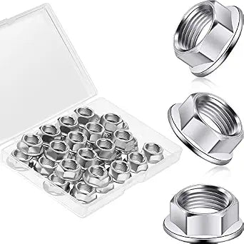 Dunzy 32 Pcs M10 x 1.25 mm Pitch Metric Fine Pitch Hexagonal Flange Nuts