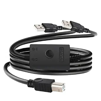 14.7FT Printer Cable Splitter 2 in 1 Out,Printers Cable with Toggle Switch