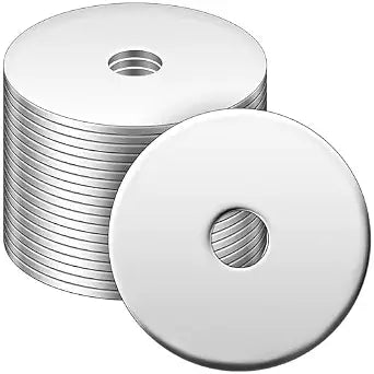 100 Pcs Stainless Steel Fender Washer-1/4 ID x 1-1/4" OD x 1/20" Thick for Screw and Bolt Flat Washers Corrosion Resistant Metal Washer for Wood and Wet Environments, Construction and Repair