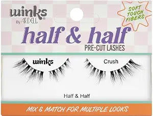Ardell Winks Half & Half Eyelashes Pre-Cut Lashes Winks & Crush ï¿½ï¿½ï¿½ Mix & Match Wispy Cat Eye Lashes Strips, Natural Look False Eyelashes, 