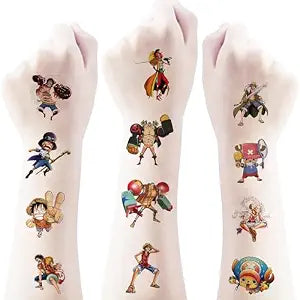 40pcs Sheets One Piece Temporary Tattoos for Kids, Cartoon One Piece Pirates Birthday Party Favors Gifts for Girl Boys Home Activity Class Prizes Carnival Christmas Rewards