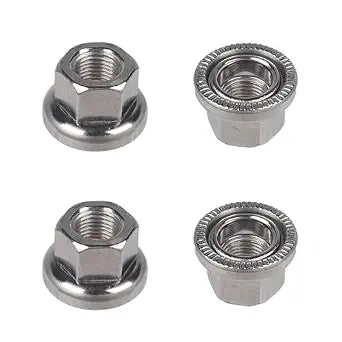 Silver 3/8 Inch-26 Bike Wheel Axle Nut, 4PCS Bicycle Axle Nuts for Hub Replacement - Alloy Steel Bicycle Accessories