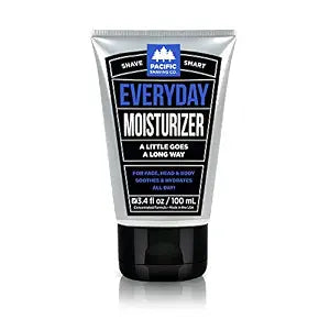 Pacific Shaving Company Everyday Moisturizer - Daily Post-Shave Moisturizer Cream for Men & Women - Hydrating Face Cream with Shea Butter, Jojoba, Avocado, & Argan Oil for Face (3.4 Fl Oz)