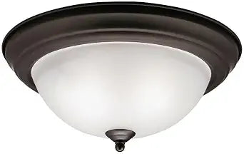 Kichler 14" 2-Light Flush Mount Light, Olde Bronze