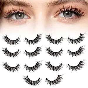 Cat Eye Fox Eye Strip False Eyelashes, Reusable ï¿½ï¿½ï¿½7 Pairs 3D Natural Dense Lashes, Flexible Hard Band, Easy Selfï¿½ï¿½ï¿½Application, Glue Not Inc