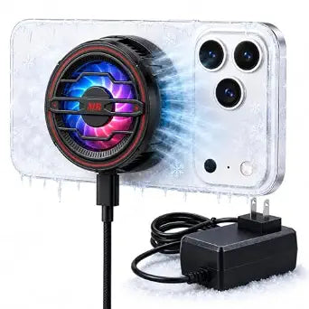 Magnetic Phone Cooler, Portable Phone Cooling Fan with High Power Adapter