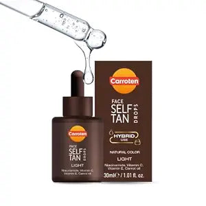 Carroten Face & Body Self Tan Drops Light, Natural Buildable Glow, 1oz