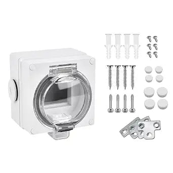 Outdoor IP66 Waterproof Weatherproof Electrical Socket Outlet Box with Lockable Cover(Box Only Without Outlet), 1 Pack