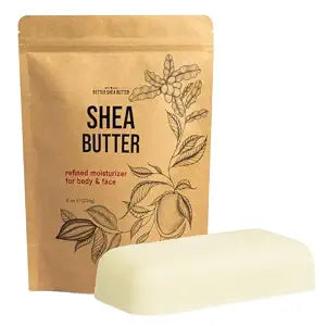 Refined Shea Butter - 100% Pure Unscented African Shea Butter, 8 oz Block