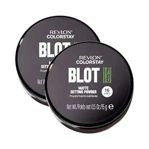 Revlon ColorStay Blot Face Makeup Setting Powder,Mattifying,Blurring & Oil Absorbing,Absorbs Sebum,Blurs Imperfections and Reduces Pore Appearance,0.5 Oz,(Pack of 2)