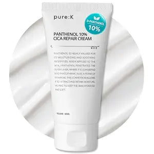 PURE K Panthenol 10% CICA Repair Cream, Korean Skincare, (2.7 fl. oz.)
