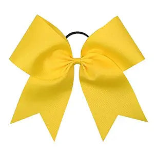 Oaoleer 8" Jumbo Large Cheer Bows Ponytail Holder Elastic Band Handmade Boutique Hair Accessories for Cheerleading Teen Girls College Women Sports (1PCS, Yellow)