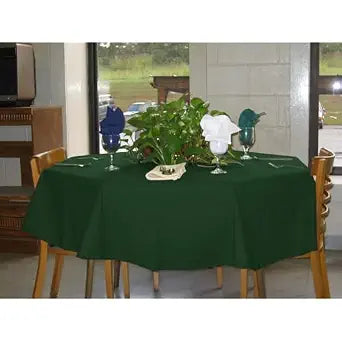 Intedge TCM72R-FOREST Green, Round Tablecloth, 72" Diameter, Hemmed Edge, 65/35 Poly Cotton Blend, Table Linen, Banquet Dining Cover, 1 Each